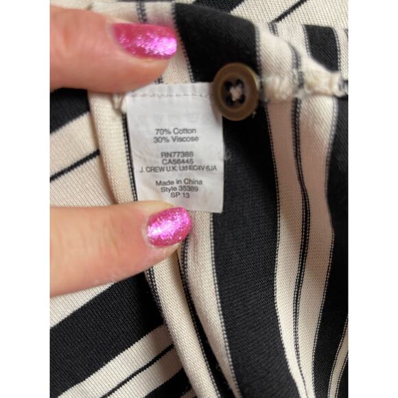 J Crew Black/Ivory Striped‎ Villa Dress Button Back Dress Size Small - Picture 10 of 10
